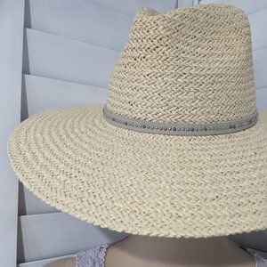 NWT San Diego Hat Company Woven Beaded Brimmed Hat